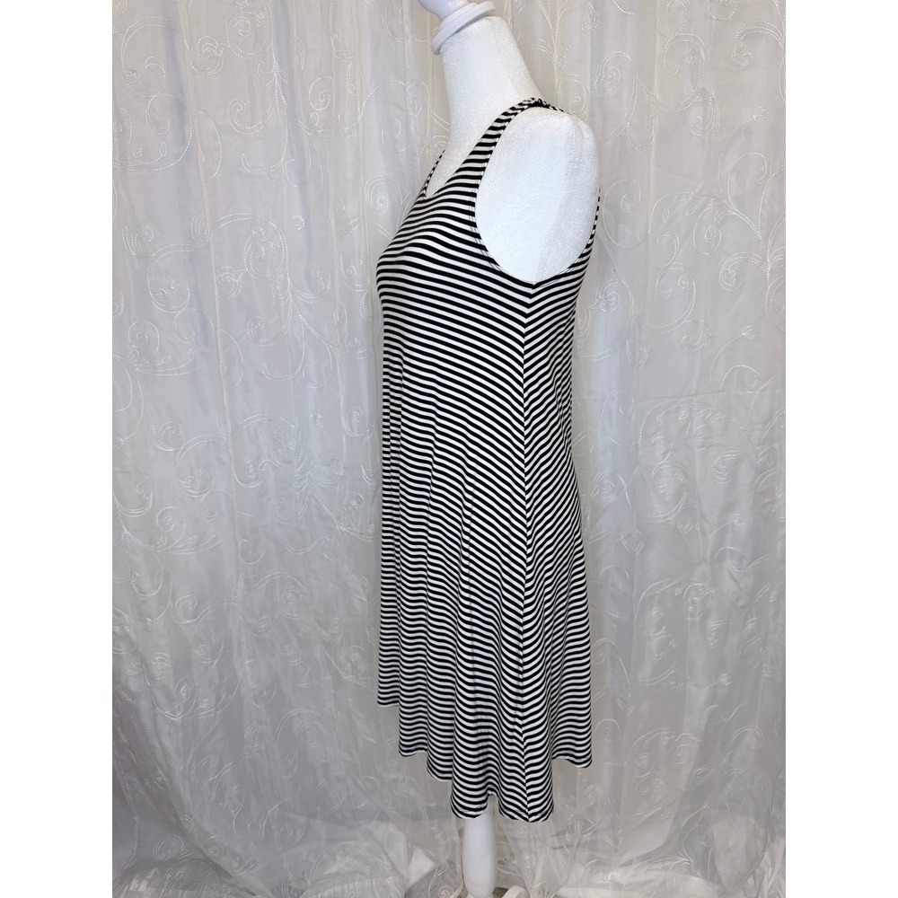 Hollister Womens XS Black White Striped Strappy Back A-Line Mini Tank Dress - Picture 2 of 7